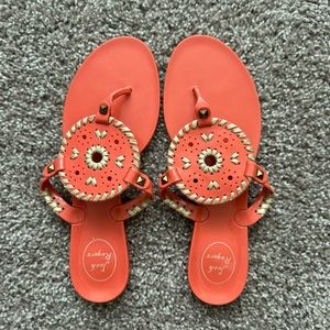 Jack Rogers Orange Jelly Georgica Thong Slide Sandals
